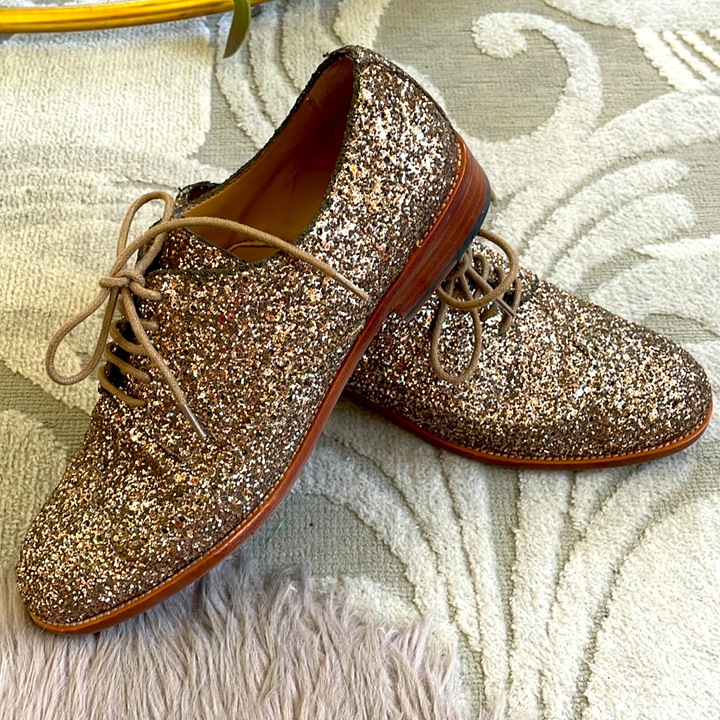 Banana Republic Bronze Glitter Oxfords Sz. 8.5